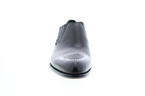 Carrucci KS479-609 Mens Black Leather Casual Loafers & Slip Ons Shoes