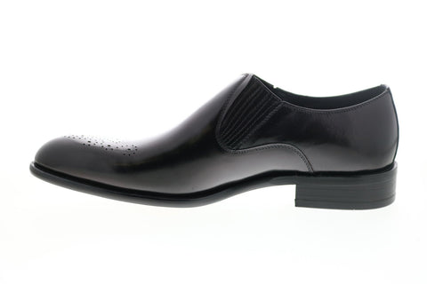 Carrucci KS479-609 Mens Black Leather Casual Loafers & Slip Ons Shoes