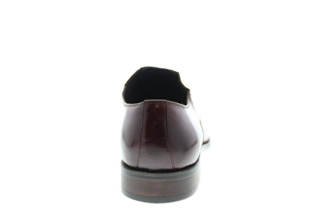 Carrucci KS479-609 Mens Burgundy Leather Casual Loafers & Slip Ons Shoes