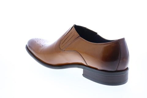 Carrucci KS479-609 Mens Brown Leather Casual Loafers & Slip Ons Shoes