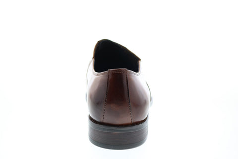 Carrucci KS479-609 Mens Brown Leather Casual Loafers & Slip Ons Shoes