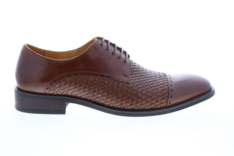 Carrucci KS500-11 Mens Brown Leather Cap Toe Oxfords & Lace Ups Shoes