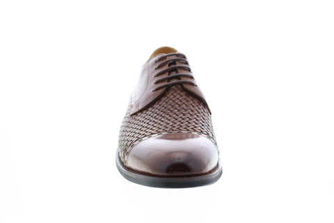 Carrucci KS500-11 Mens Brown Leather Cap Toe Oxfords & Lace Ups Shoes