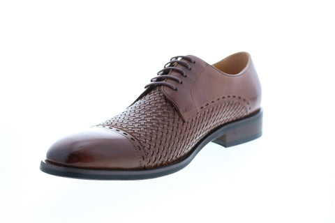 Carrucci KS500-11 Mens Brown Leather Cap Toe Oxfords & Lace Ups Shoes