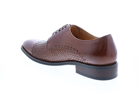 Carrucci KS500-11 Mens Brown Leather Cap Toe Oxfords & Lace Ups Shoes