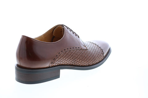Carrucci KS500-11 Mens Brown Leather Cap Toe Oxfords & Lace Ups Shoes