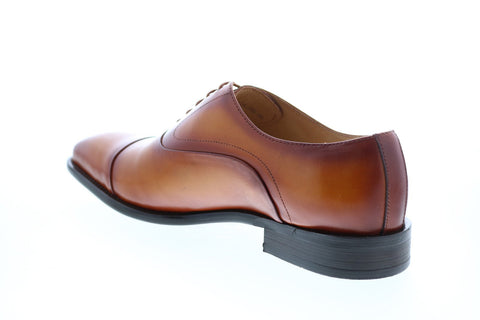 Carrucci KS509-14 Mens Brown Leather Cap Toe Oxfords & Lace Ups Shoes