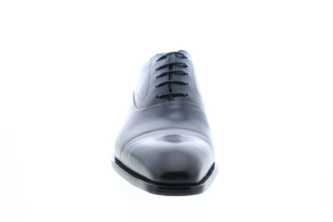 Carrucci KS509-14 Mens Blue Leather Cap Toe Oxfords & Lace Ups Shoes