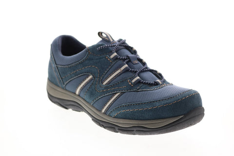 Earth Origins Luci Landon Womens Blue Leather Lace Up Lifestyle Sneakers Shoes