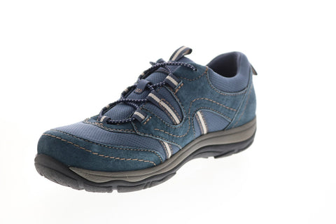Earth Origins Luci Landon Womens Blue Leather Lace Up Lifestyle Sneakers Shoes