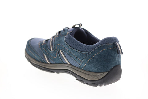 Earth Origins Luci Landon Womens Blue Leather Lace Up Lifestyle Sneakers Shoes