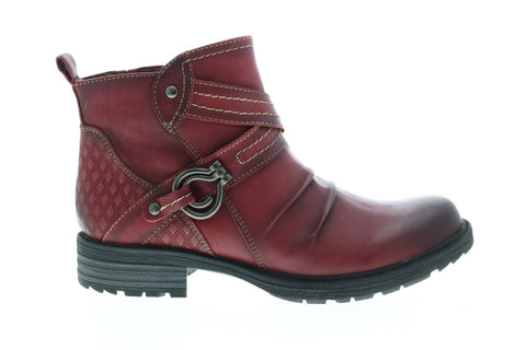 Earth Inc. Laurel Soft Leather Womens Burgundy Slip On Ankle & Booties Boots