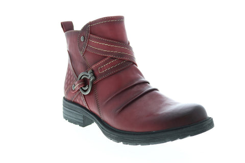 Earth Inc. Laurel Soft Leather Womens Burgundy Slip On Ankle & Booties Boots