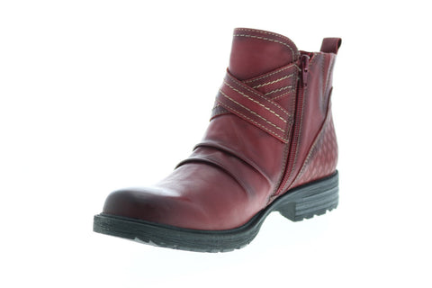 Earth Inc. Laurel Soft Leather Womens Burgundy Slip On Ankle & Booties Boots