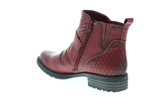 Earth Inc. Laurel Soft Leather Womens Burgundy Slip On Ankle & Booties Boots