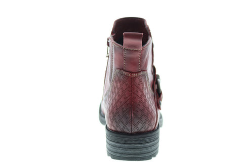 Earth Inc. Laurel Soft Leather Womens Burgundy Slip On Ankle & Booties Boots
