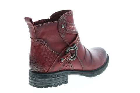 Earth Inc. Laurel Soft Leather Womens Burgundy Slip On Ankle & Booties Boots