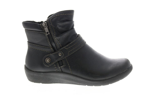 Earth Origins Lilly Womens Black Leather Zipper Ankle & Booties Boots