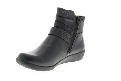 Earth Origins Lilly Womens Black Leather Zipper Ankle & Booties Boots