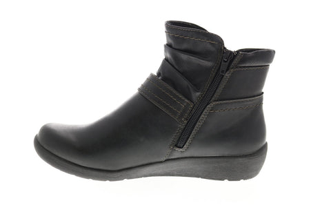 Earth Origins Lilly Womens Black Leather Zipper Ankle & Booties Boots