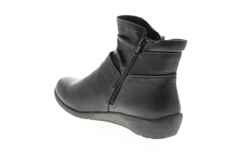 Earth Origins Lilly Womens Black Leather Zipper Ankle & Booties Boots