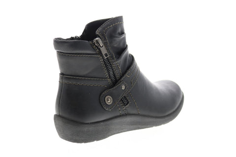 Earth Origins Lilly Womens Black Leather Zipper Ankle & Booties Boots