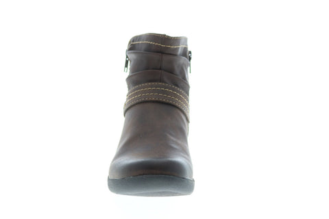 Earth Origins Lilly Womens Brown Leather Zipper Ankle & Booties Boots