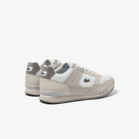 Lacoste Partner Piste 123 1 SMA Mens Beige Leather Lifestyle Sneakers Shoes