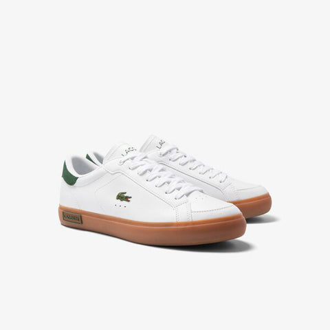 Lacoste Powercourt 123 1 SMA Mens White Leather Lifestyle Sneakers Shoes