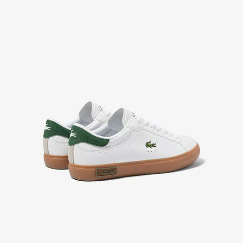 Lacoste Powercourt 123 1 SMA Mens White Leather Lifestyle Sneakers Shoes