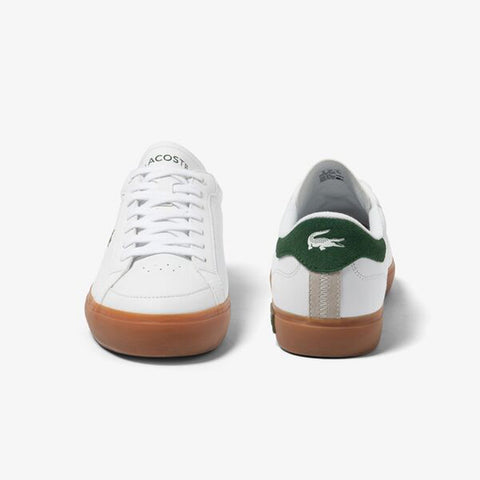 Lacoste Powercourt 123 1 SMA Mens White Leather Lifestyle Sneakers Shoes