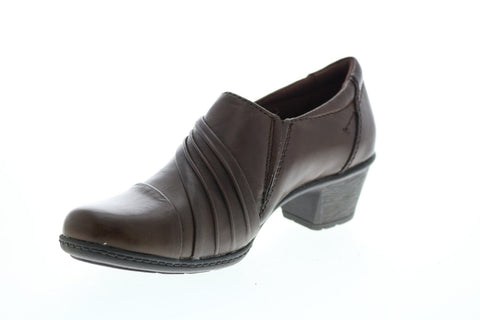 Earth Origins Madison Womens Brown Leather Slip On Ankle & Booties Boots