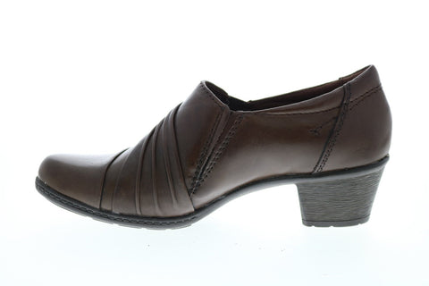 Earth Origins Madison Womens Brown Leather Slip On Ankle & Booties Boots