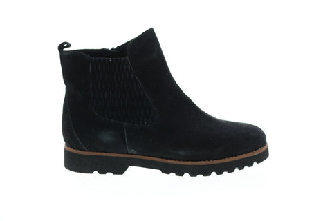 Earthies Madrid Suede Side Zip MADRID-BLK Womens Gray Casual Dress Boots