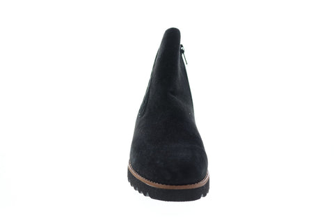 Earthies Madrid Suede Side Zip MADRID-BLK Womens Gray Casual Dress Boots