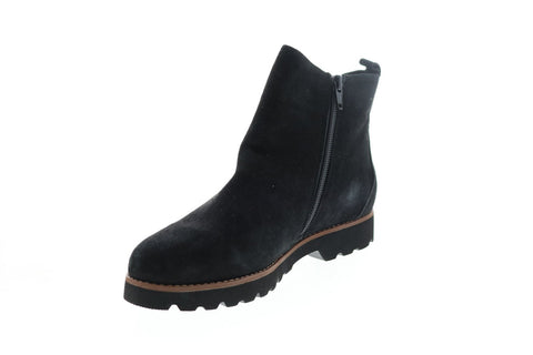 Earthies Madrid Suede Side Zip MADRID-BLK Womens Gray Casual Dress Boots