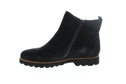 Earthies Madrid Suede Side Zip MADRID-BLK Womens Gray Casual Dress Boots