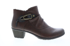 Earth Origins Maggie Womens Brown Synthetic Zipper Ankle & Booties Boots