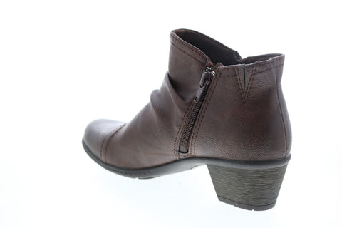 Earth Origins Maggie Womens Brown Synthetic Zipper Ankle & Booties Boots