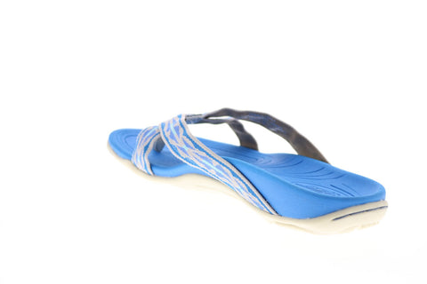 Earth Inc. Malia Womens Blue Canvas Slip On Flip-Flops Sandals Shoes