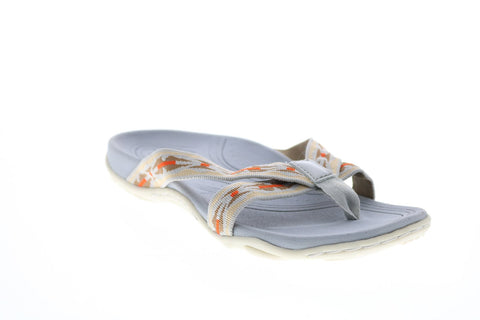 Earth Inc. Malia Womens Beige Canvas Slip On Flip-Flops Sandals Shoes
