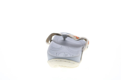 Earth Inc. Malia Womens Beige Canvas Slip On Flip-Flops Sandals Shoes