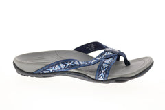 Earth Inc. Malia Womens Blue Canvas Slip On Flip-Flops Sandals Shoes