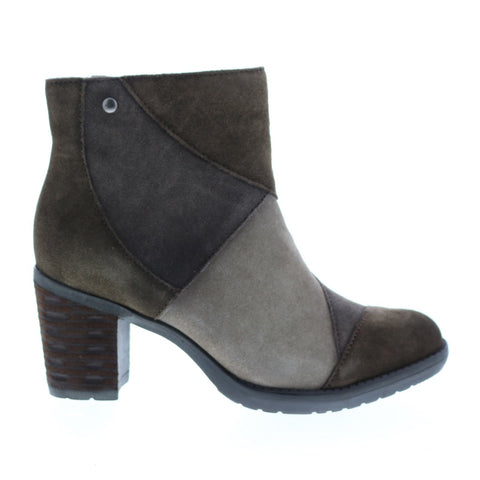 Earth Inc. Malta Multi Short Womens Green Suede Zipper Ankle & Booties Boots