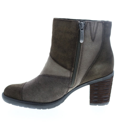Earth Inc. Malta Multi Short Womens Green Suede Zipper Ankle & Booties Boots