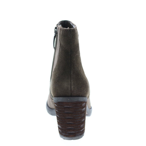 Earth Inc. Malta Multi Short Womens Green Suede Zipper Ankle & Booties Boots
