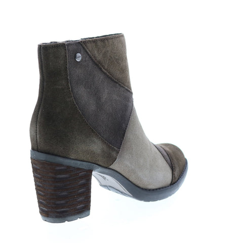 Earth Inc. Malta Multi Short Womens Green Suede Zipper Ankle & Booties Boots