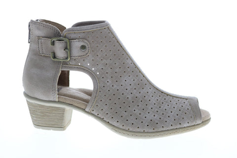 Earth Origins Marietta Marcia Womens Gray Nubuck Zipper Ankle & Booties Boots