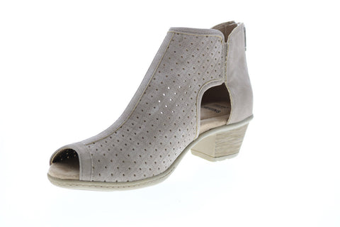 Earth Origins Marietta Marcia Womens Gray Nubuck Zipper Ankle & Booties Boots