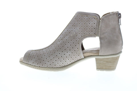 Earth Origins Marietta Marcia Womens Gray Nubuck Zipper Ankle & Booties Boots